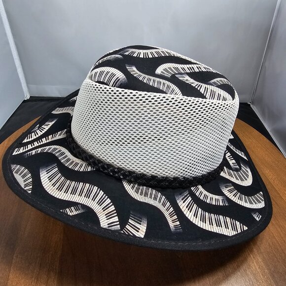 Cabana Breathable Wide Brim Sun Hat | American Hat Makers | B&W NWT | ML - L main image 7